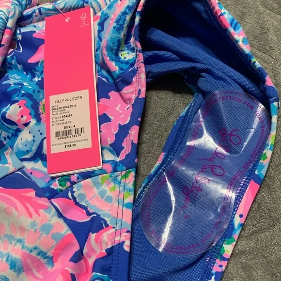 Lilly Pulitzer Palma One Piece in Blue Tang Sitting Seaside - Picture 9 of 12